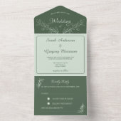 Einfache Boho Floral All in One Wedite Einladung (Innen Boden)