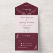 Einfache Boho Floral All in One Wedite Einladung (Innen Boden)