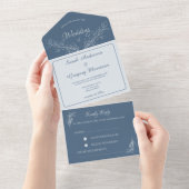 Einfache Boho Floral All in One Wedite Einladung (Abreißen)