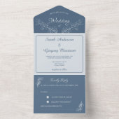 Einfache Boho Floral All in One Wedite Einladung (Innen Boden)