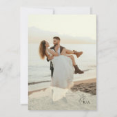 Einfache Boho-Floral-Foto-Overlay-Hochzeit Einladung (Rückseite)