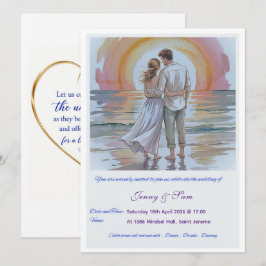 Einfache Boho-Hochzeitseinladungskarte Karte