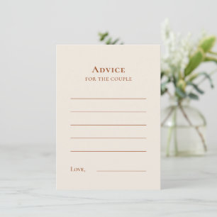 Einfache Boho Ivory Wedding Advice Card Hinweiskarte