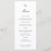 Einfache Boho-Minimal-Hochzeit Menükarte (Vorderseite)