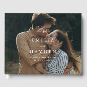 Einfache Boho-Minimalist-Foto-Hochzeit Gästebuch (Vorderseite)
