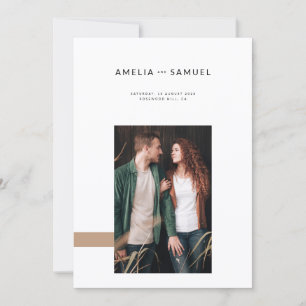 Einfache Boho-Minimalist-Hochzeit Einladung