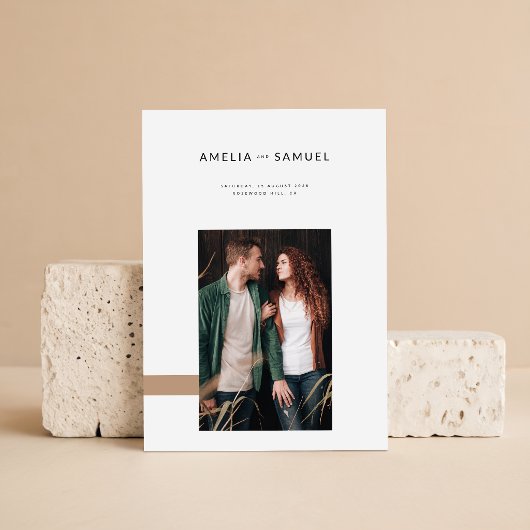 Einfache Boho-Minimalist-Hochzeit Einladung