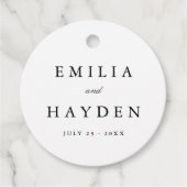 Einfache Boho-Minimalist-Hochzeit Geschenkanhänger (Vorderseite)