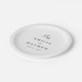 Einfache Boho-Minimalist-Hochzeit Pappteller (Schrägansicht)