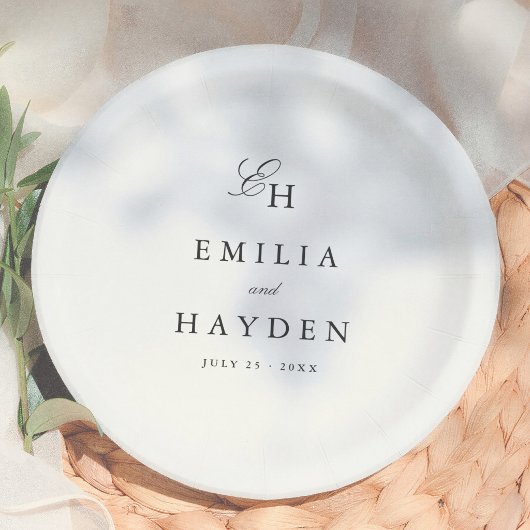 Einfache Boho-Minimalist-Hochzeit Pappteller