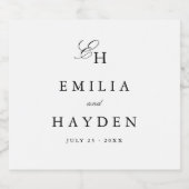 Einfache Boho-Minimalist-Monogramm-Hochzeit Bierflaschenetikett (Einzelnes Label)