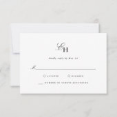Einfache Boho-Minimalist-Monogramm-Hochzeit RSVP Karte (Vorderseite)