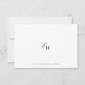 Einfache Boho-Minimalist-Monogramm-Hochzeit RSVP Karte (Rückseite)