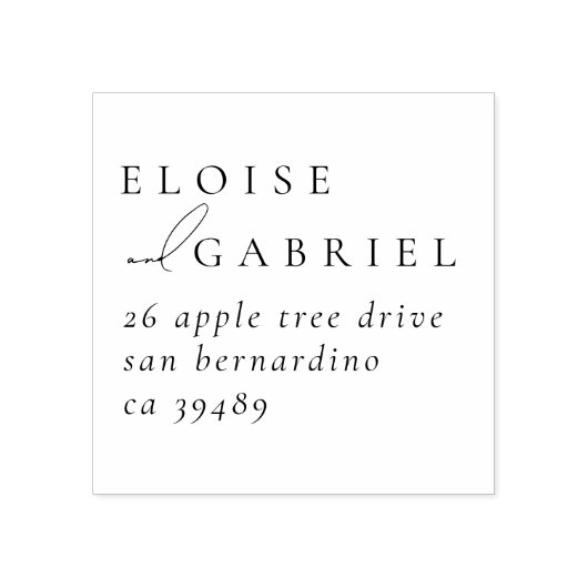 Einfache Boho Moderne Minimal Wedding Rücksendeadr Gummistempel (Prägung)