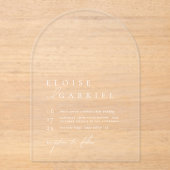 Einfache Boho Moderne Minimalistische Arch Wedding Acryleinladungen (Vorderseite)