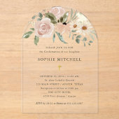 Einfache boho-neutrale Blume Acryleinladungen (Vorderseite)