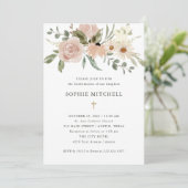 Einfache boho-neutrale Blume Einladung (Stehend Vorderseite)