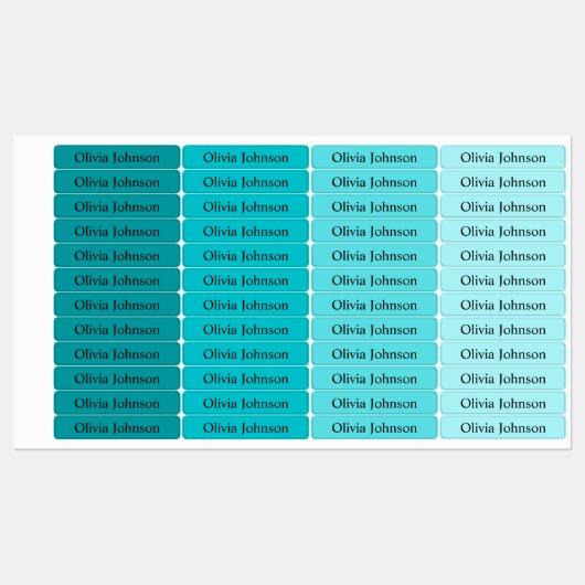 Einfache Boho Rainbow Kids Wasserdichte Namensschi Etiketten (Blatt)