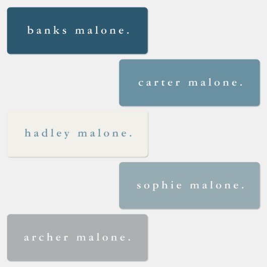 Einfache Boho Rainbow Wasserdichte Namensschilder Etiketten (Gruppe)