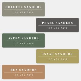 Einfache Boho Rainbow Wasserdichte Namensschilder Etiketten