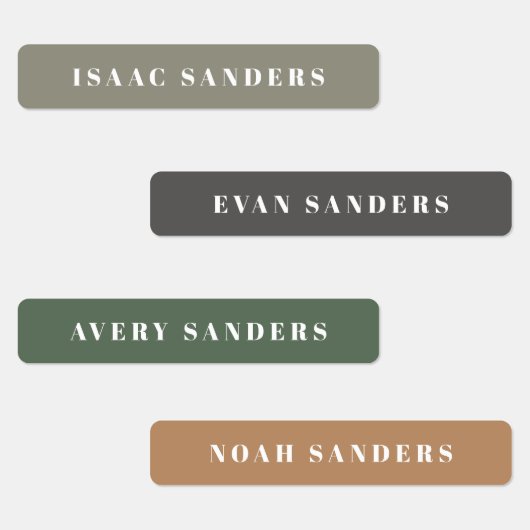 Einfache Boho Rainbow Wasserdichte Namensschilder Etiketten (Gruppe)