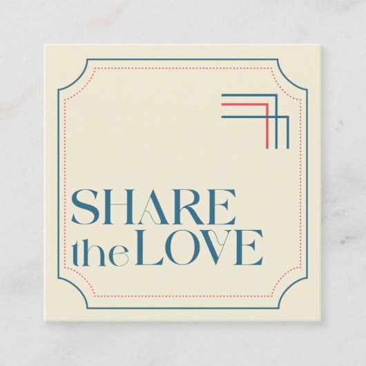 Einfache Boho Retro Blue-Empfehlungskarte Empfehlungskarte (Vorderseite)