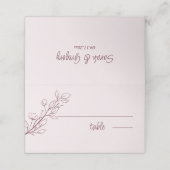 Einfache Boho Ruby Wine, geflochtene Hochzeitsfeie Platzkarte (Außenseite Aufgefaltet)