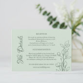 Einfache Boho Ruby Wine Wedding Details Begleitkarte (Stehend Vorderseite)