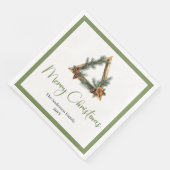 Einfache Boho-Rustikal-Weihnachts-Kranz-Servietten Serviette (Ecke)