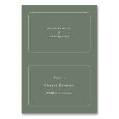 Einfache Boho Sage Entree Choice faltenable Platzk Tischnummer (Vorderseite)