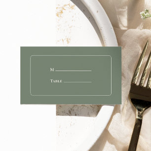 Einfache Boho-Sage-Grün-Hochzeits-Flat Platzkarte