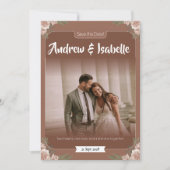 Einfache Boho-Sage-Save-the-Date-Karte mit Bogen Save The Date (Vorderseite)