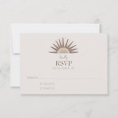 Einfache Boho Sun Brown und Taupe Wedding RSVP Karte (Vorderseite)