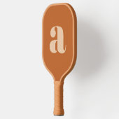 Einfache Boho Terracotta Bold Retro Monogram Initi Pickleball Schläger (Links)