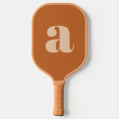 Einfache Boho Terracotta Bold Retro Monogram Initi Pickleball Schläger (Rückseite)