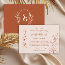 Einfache Boho Terracotta Hochzeiten Details Begleitkarte