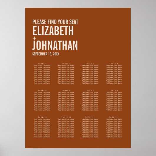 Einfache Boho Typografie Hochzeitsstift Poster (Vorne)