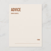 Einfache Boho Typografy Wedding Advice Card Hinweiskarte (Vorderseite)