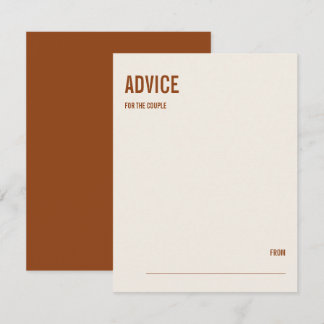 Einfache Boho Typografy Wedding Advice Card Hinweiskarte