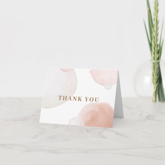 Einfache Boho Wasserfarbe Abstrakt Babydusche Dankeskarte (Vorderseite)
