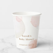 Einfache Boho Wasserfarbe Abstrakt Babydusche Pappbecher (Rückseite)