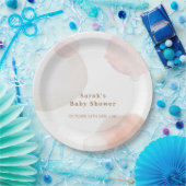 Einfache Boho Wasserfarbe Abstrakt Babydusche Pappteller (Party)