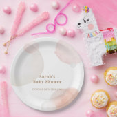 Einfache Boho Wasserfarbe Abstrakt Babydusche Pappteller (Party)