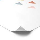 Einfache Boho Wasserfarbe Regenwolke mit Dreiecken Poster (Ecke)