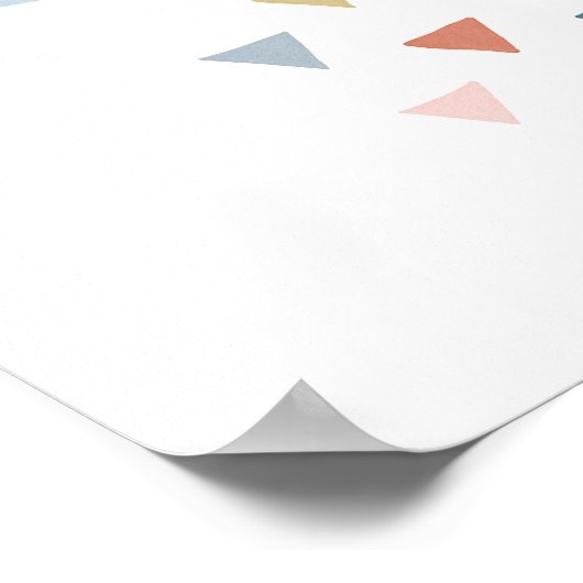 Einfache Boho Wasserfarbe Regenwolke mit Dreiecken Poster (Ecke)