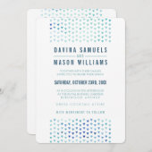 EINFACHE BOHO WEDD modernes Dreieck Muster blau Einladung (Vorne/Hinten)