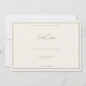 Einfache Boho Wildblume Beige Bachelor Party Card Einladung (Rückseite)