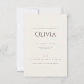 Einfache Boho Wildblume Beige Brautparty Card Einladung (Rückseite)