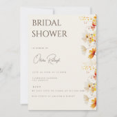 Einfache Boho Wildblume Beige Brautparty Card Einladung (Vorderseite)