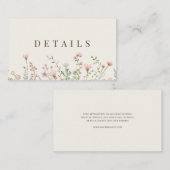 Einfache Boho Wildblume Beige Details Begleitkarte (Vorne/Hinten)